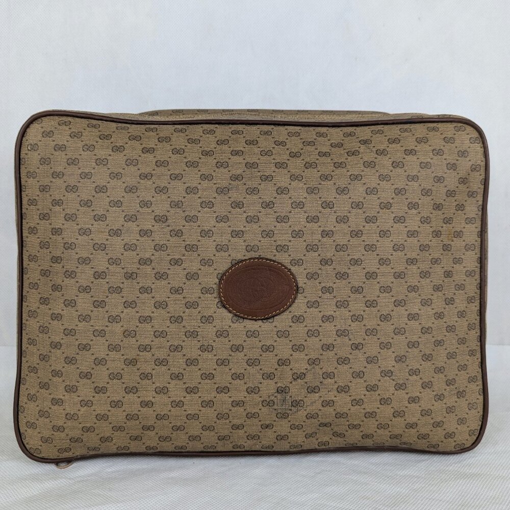 Authentic GUCCI Globe-Trotter Large Pouch Leather Vanity Case Made in Italy
